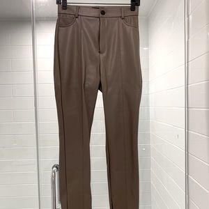 Zara faux leather pants with zipper bottom